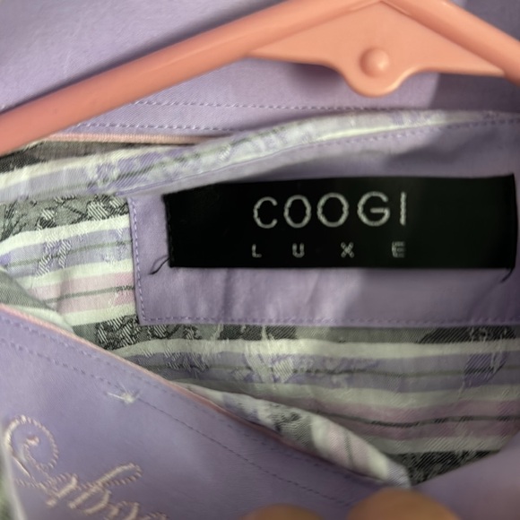 COOGI Luxe EUC Men’s Purple, Lavender, White and Gray Stripped Shirt - Picture 13 of 17